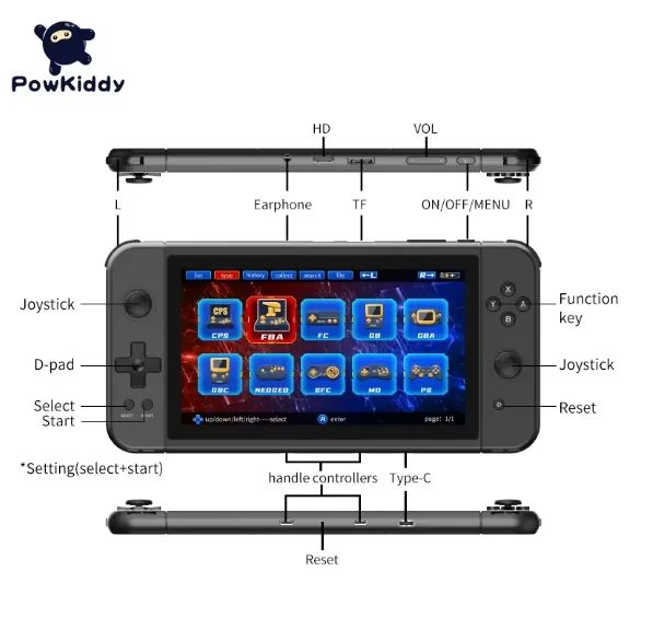 Vídeo Game Portátil Powkiddy X70 (completo) Tela de 7 polegadas com 32gb + de 3500 Jogos - Foto 2
