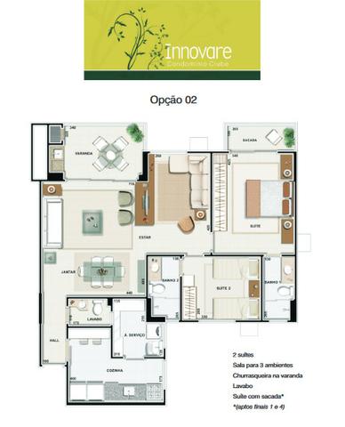 Apartamento Innovare Condomínio Clube Sol da manhã 2 Vagas individuais - Foto 2