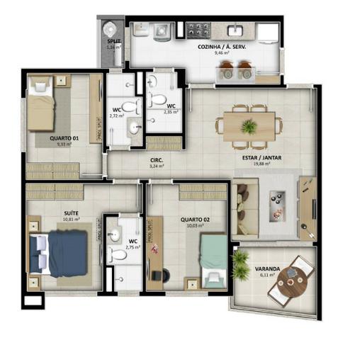 Lançamento Celi - Reserva Alameda - 2 e 3 Qtos c/ até 03 suites - Na Alameda das Árvores - Foto 18