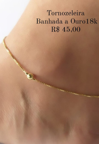 Tornozeleira Banhada a Ouro 18k