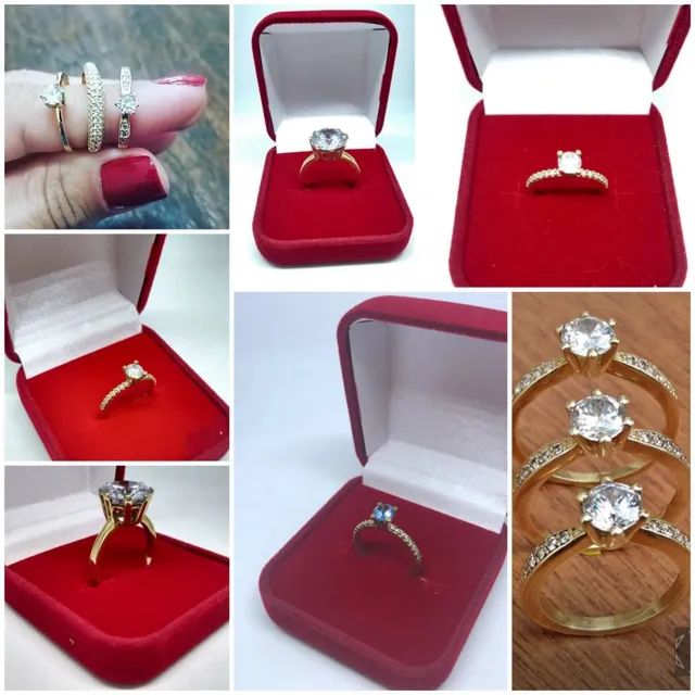 Anéis solitários e aparadores 