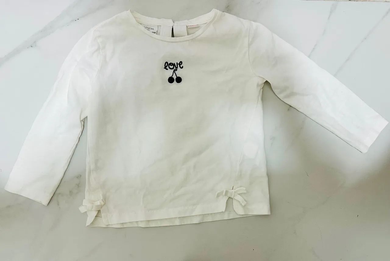 Blusinha Manga Longa Branca Zara 