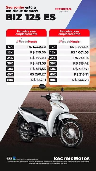 Consórcio Honda PoP 110I 0KM - Frete grátis até 30/12/24 - Foto 2
