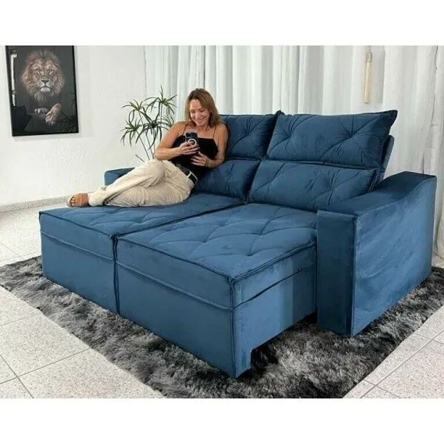 Sofá Retrátil e Reclinável 3 Lugares Moscou 2.00m rf622m - Foto 4