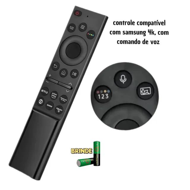 Controle remoto compatível com TV Samsung Smart com comando de voz  - Foto 3