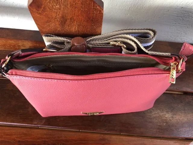 Bolsa Classe Couro Feminina Rosa - Foto 3