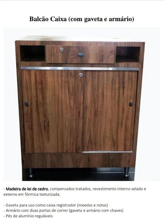Balcão Caixa com gaveta e armário PROMOÇÃO - Foto 2