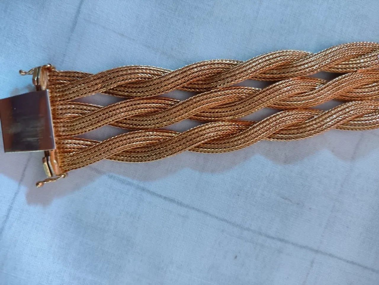 Pulseira Trançada ouro 18k Elegante 