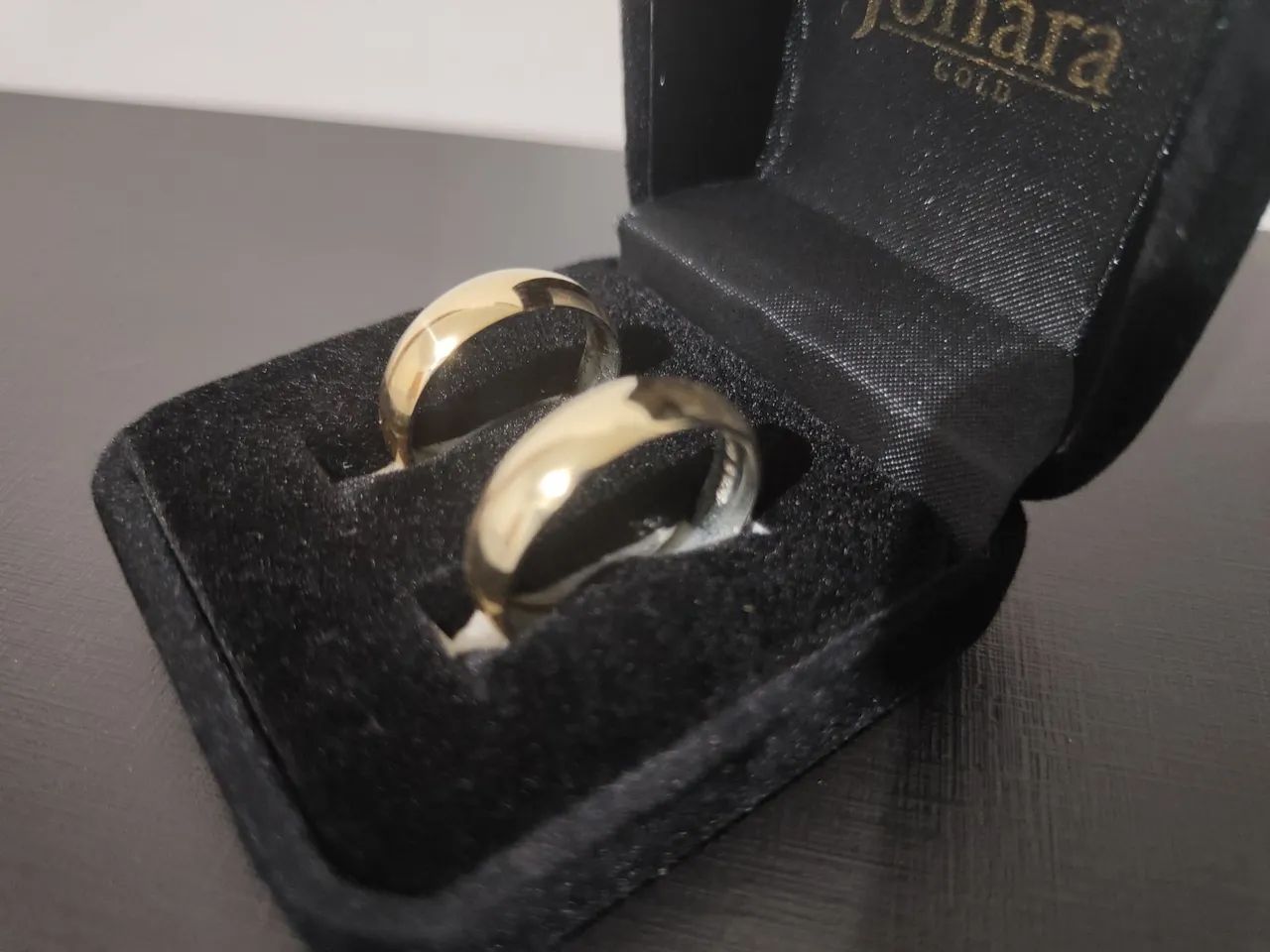 Par de alianças de prata com ouro 18k - Foto 2