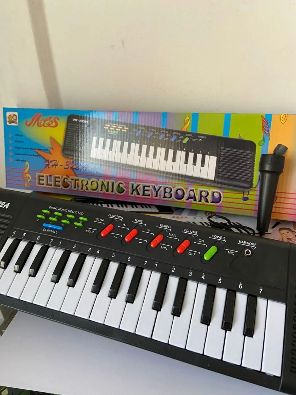 Teclado Infantil Musical 32 Teclas Keys Com Microfone - Foto 4