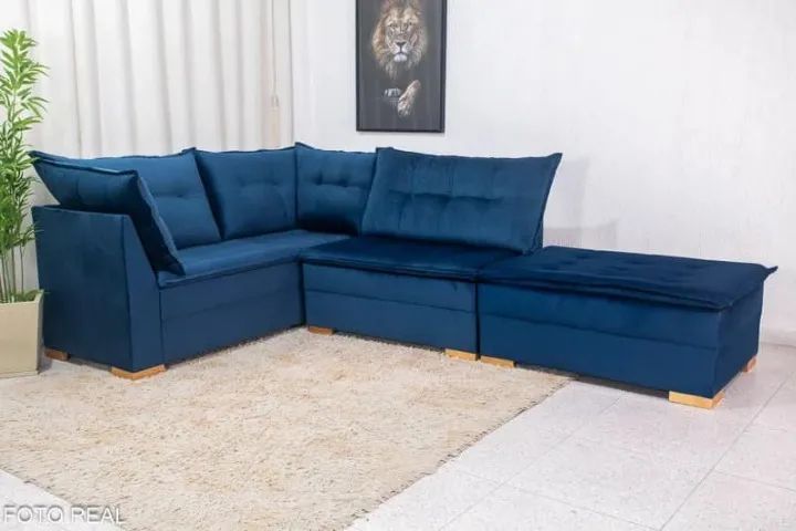 Sofá de Canto Vênus Veludo 3 em 1- Produto Novo Entrega Rápida - Foto 2