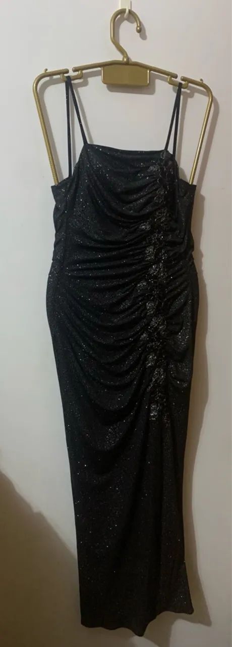 Vestido Festa preto para festa com lantejoulas  - Foto 2