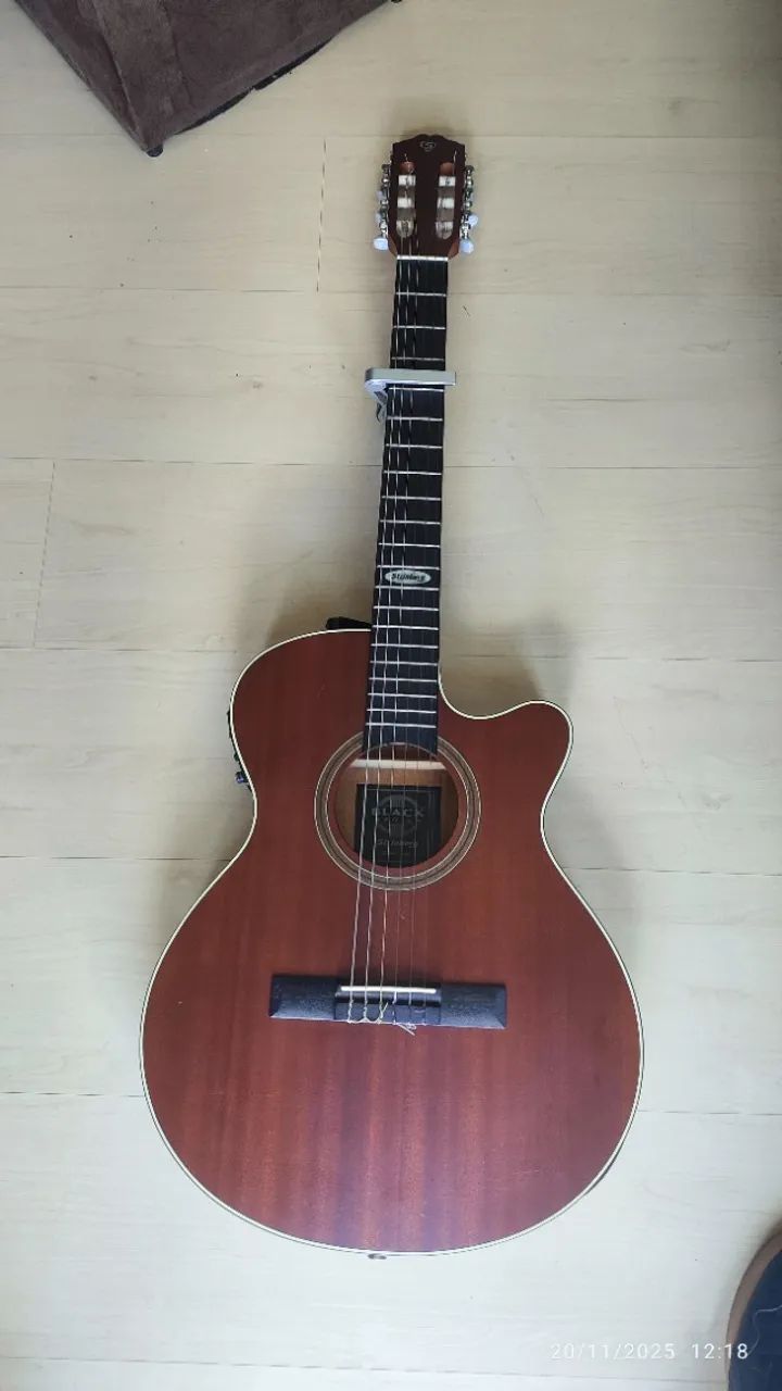 Violão Com Case rigido - Eletroacústica Strinberg Black Sl200c Para Destros Mahogany Satin - Foto 6