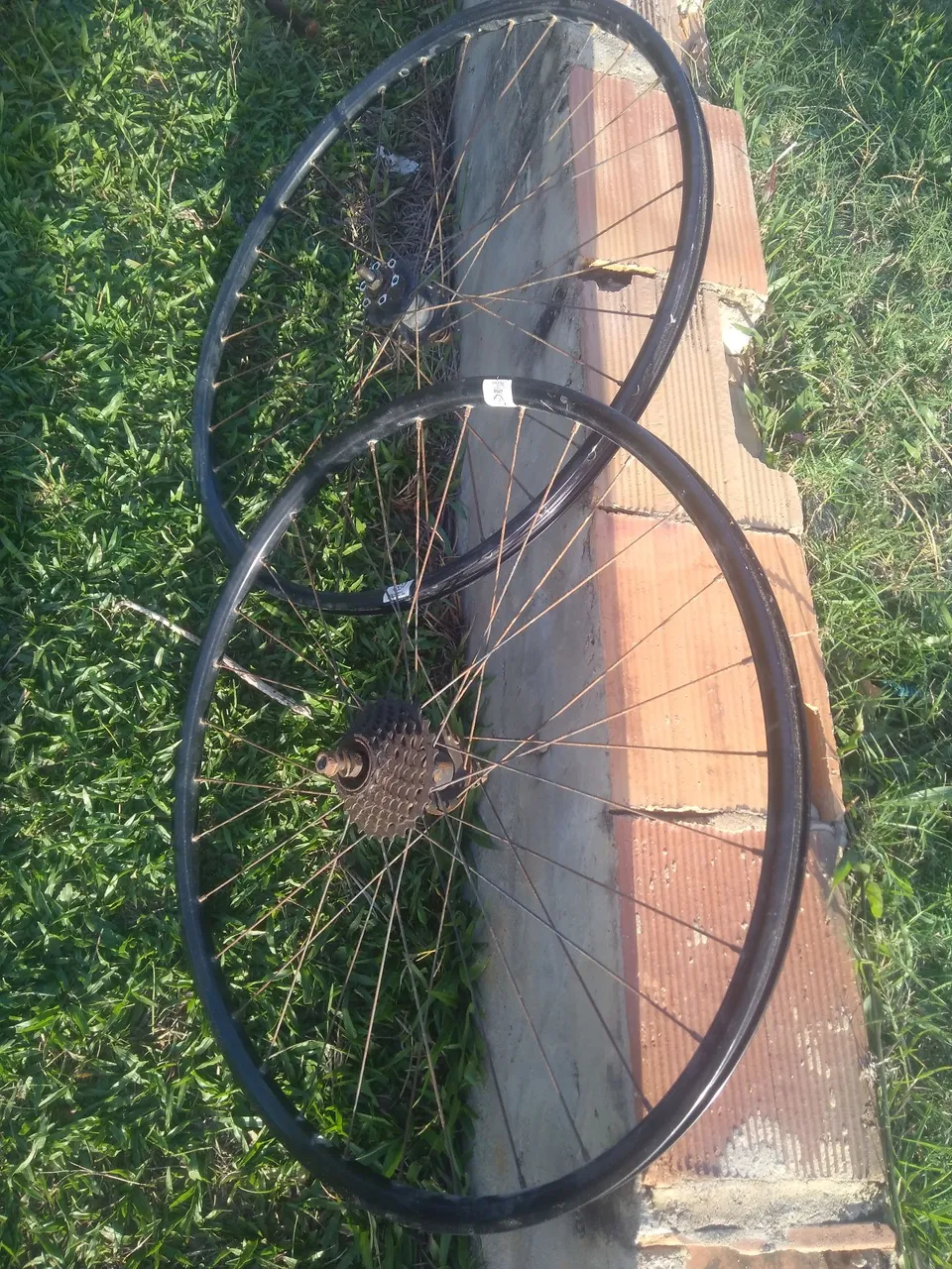 Rodas de bicicleta com catraca