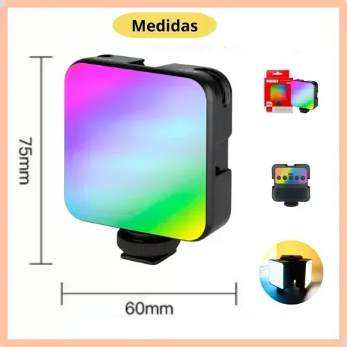 Mini Luz De Led Para Fotos Vídeos - Rgb Tomate MLG-106 Rgb