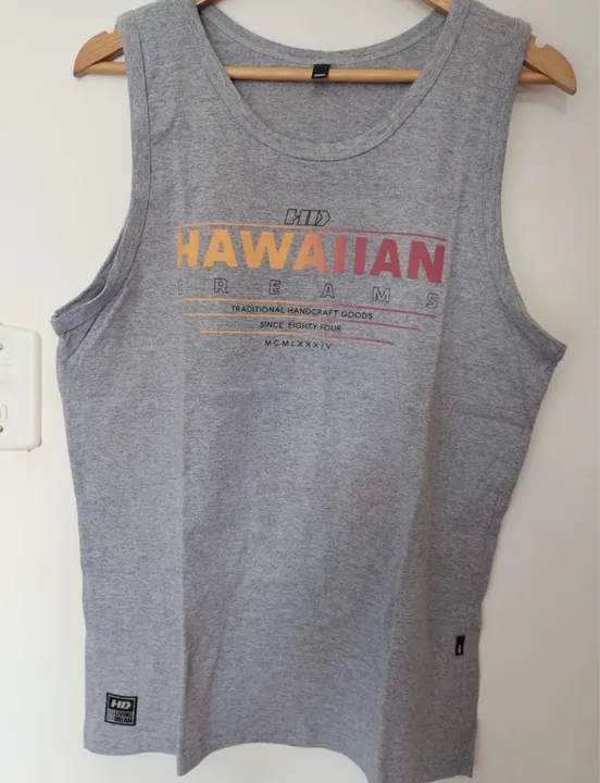 Camiseta regata cinza Hawaiian Dreams