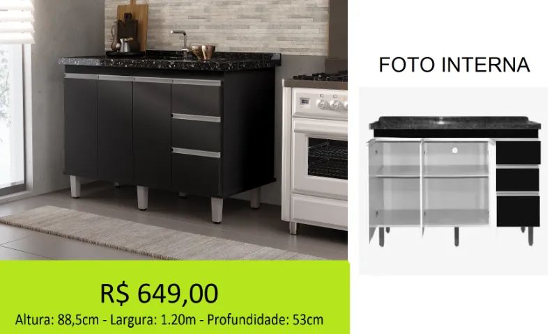 Gabinete de 1,20M a Pronta entrega modelo moderno  - Foto 2