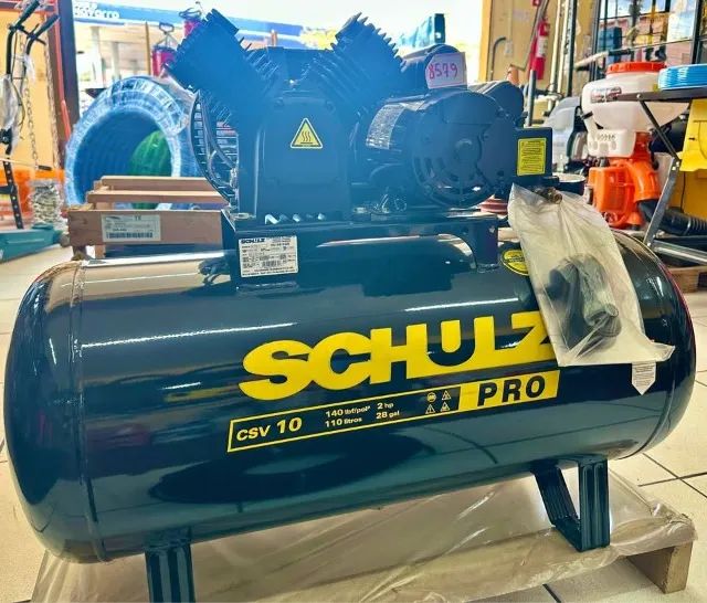 Compressor 110L Schulz 140 Libras Motor 2cv Mono 10pes - Schulz Novo - Foto 3