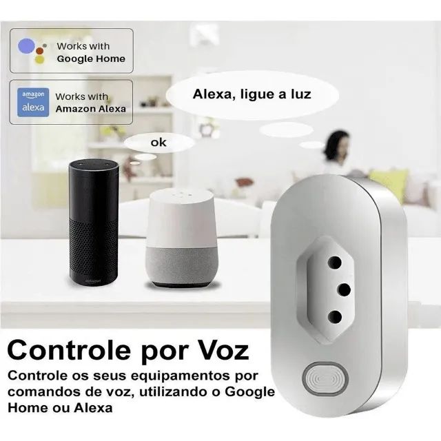 Tomada Inteligente Wi-Fi 16A com Monitor de Energia Compatível Alexa e Google - Foto 2