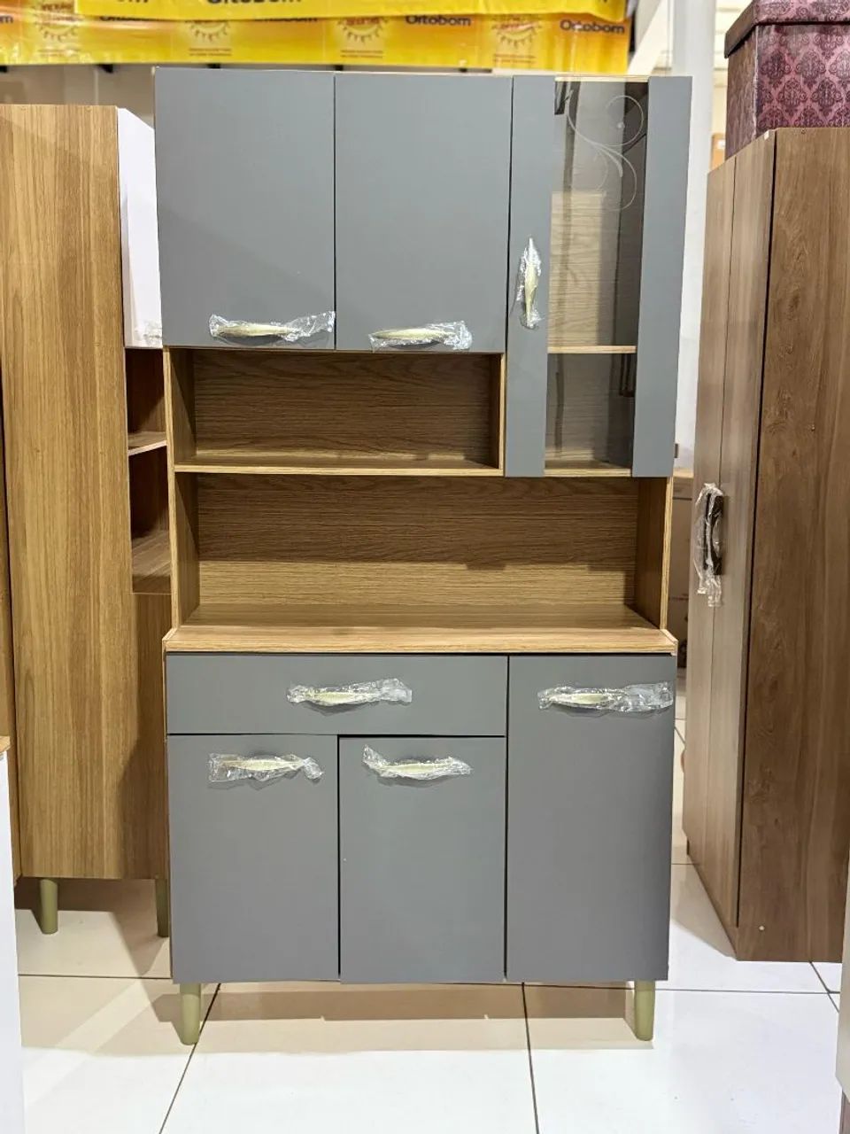 Armário de Cozinha Completo Branco com 6 Portas e 2 Gavetas - Foto 2