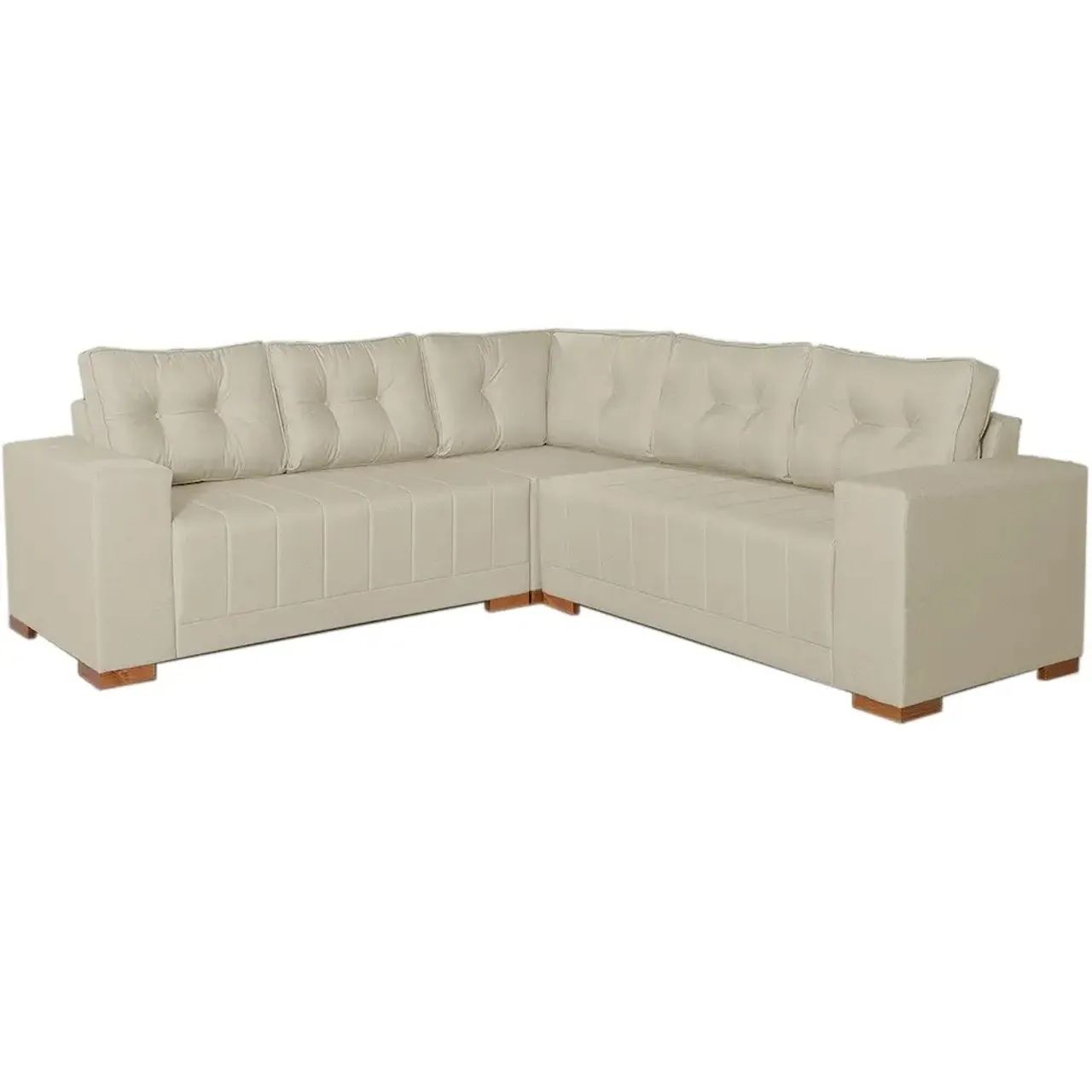 Sofá de Canto Bonfim 7 Lugares 236cm x 236cm Tecido Linho p54 - Foto 2