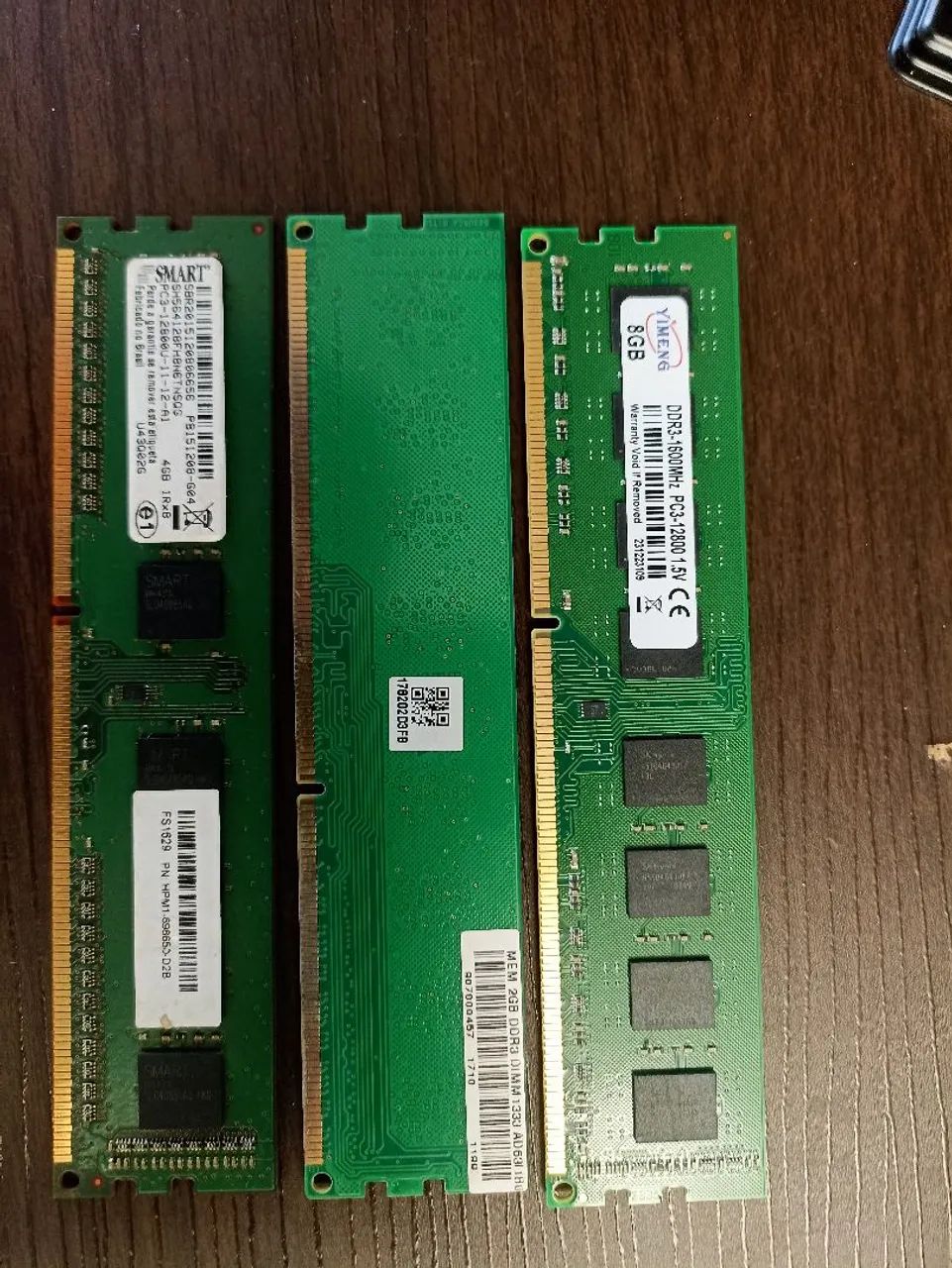 Kit 3 Memórias RAM DDR3 8GB 1600MHz - 2GB + 4GB + 8GB