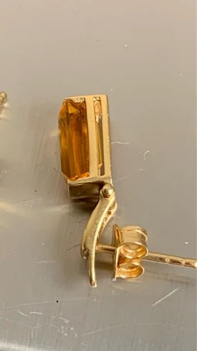 Brincos de Ouro com  topázio imperial.  - Foto 5