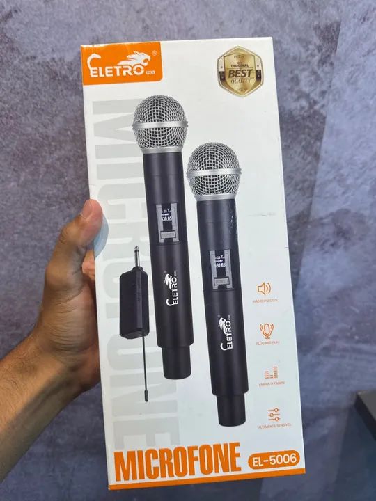 Microfone Sem Fio Duplo EL-5006 - ELETRÔ