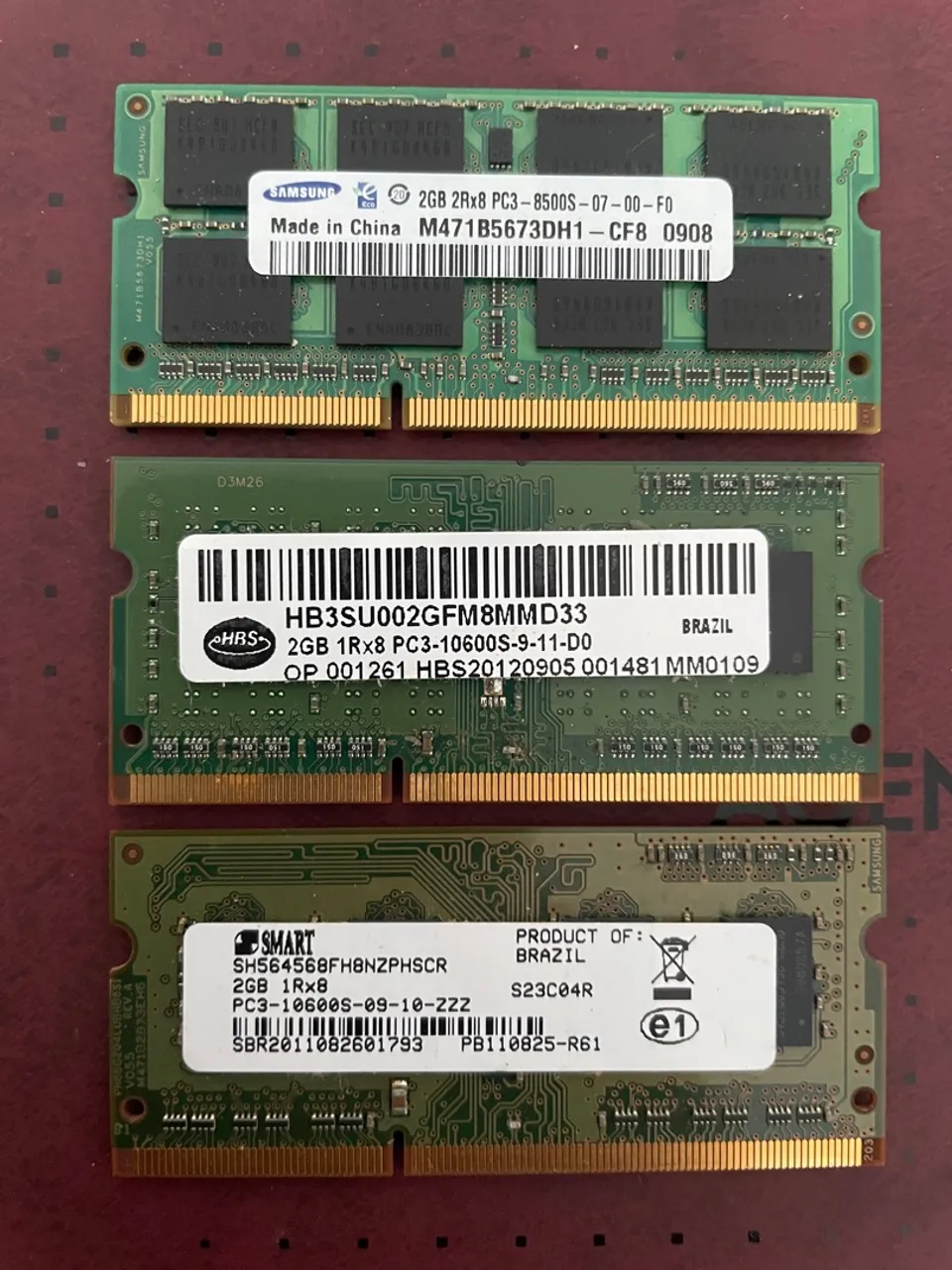 Memórias RAM para Notebook - 2GB