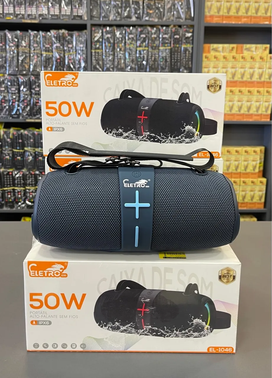 Caixa de Som Bluetooth ELETRO 50W - Potente e Sem Fio