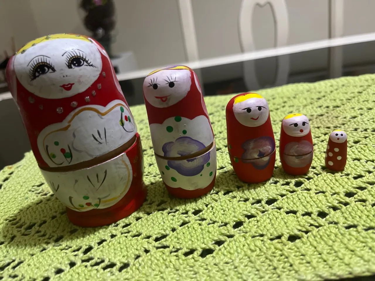 Boneca Matrioska C/ 5 Bonecas Cor Vermelho