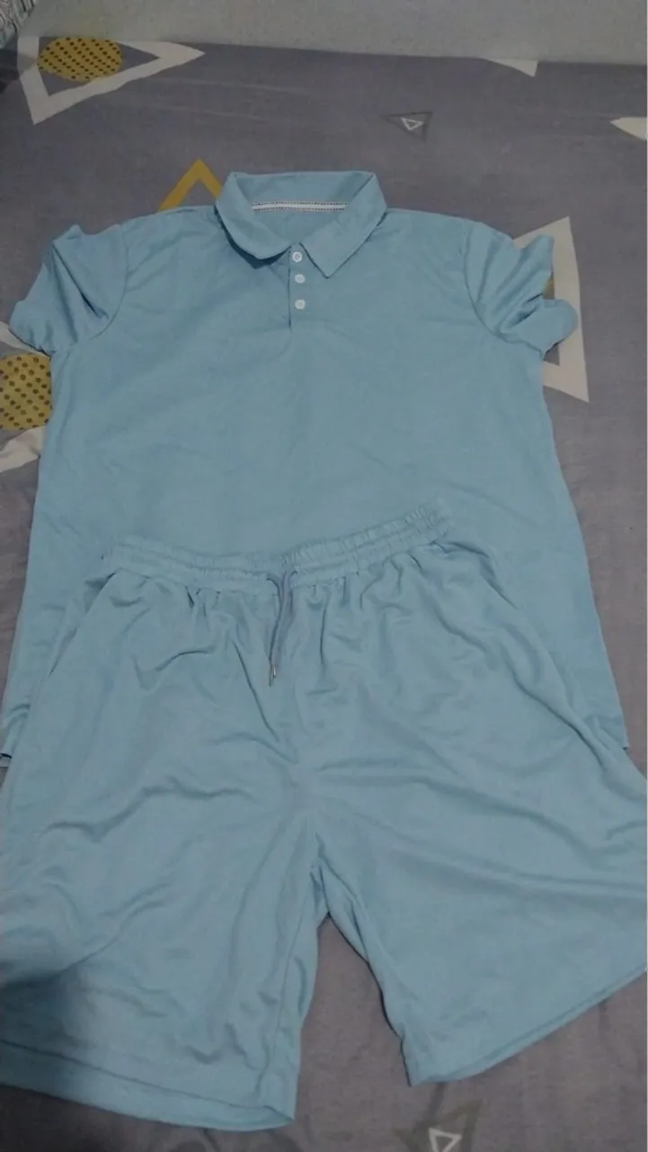 Conjunto de Shorts e Camiseta Masculino Azul