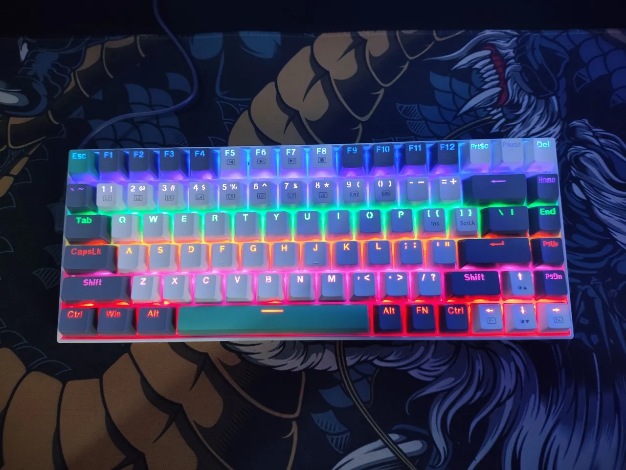 Teclado Mecânico K500 TKL RGB FIXO - Switch Red Huano - com Caixa
