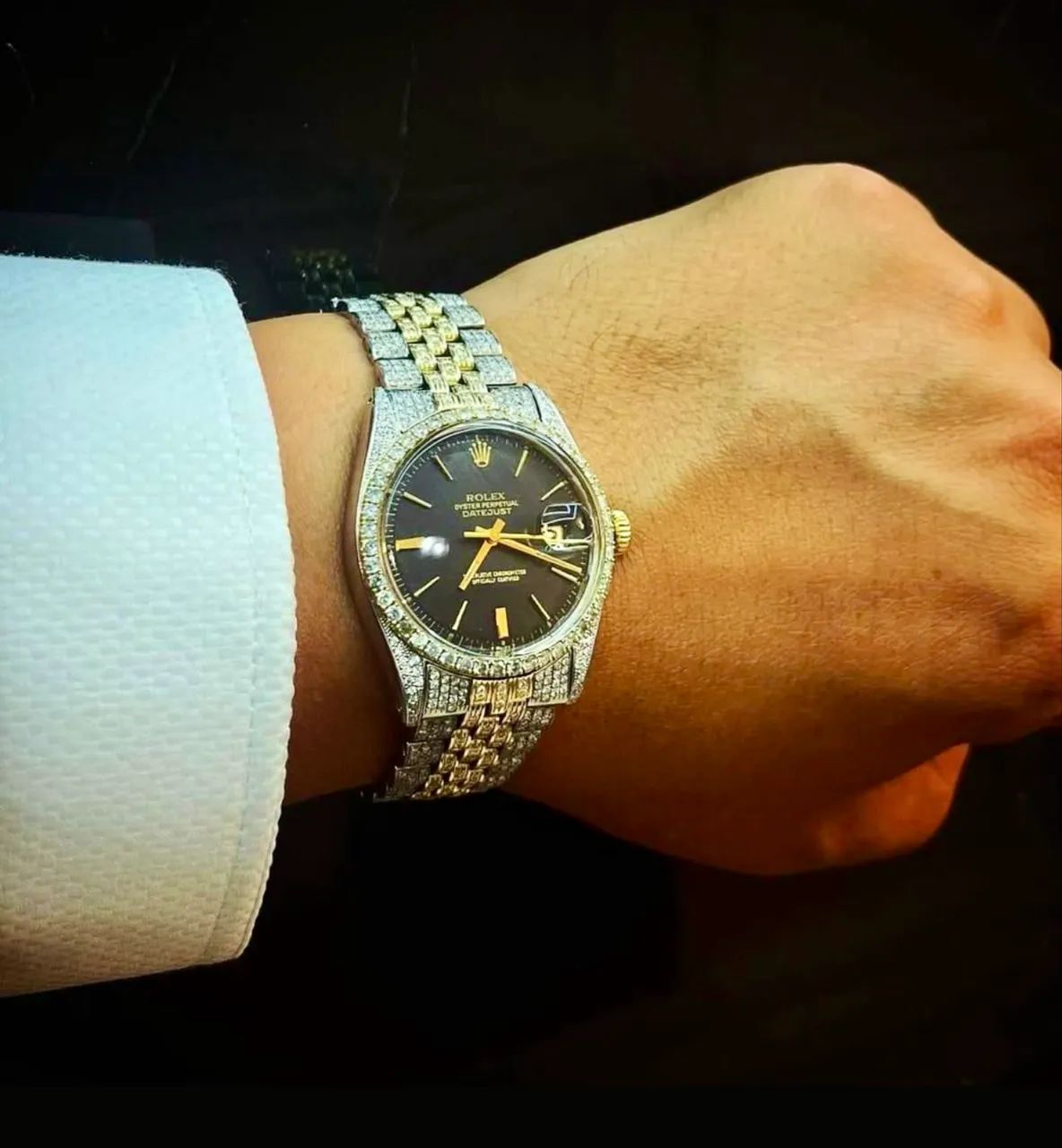 Rolex Vintage Customizado com Diamantes  - Foto 3