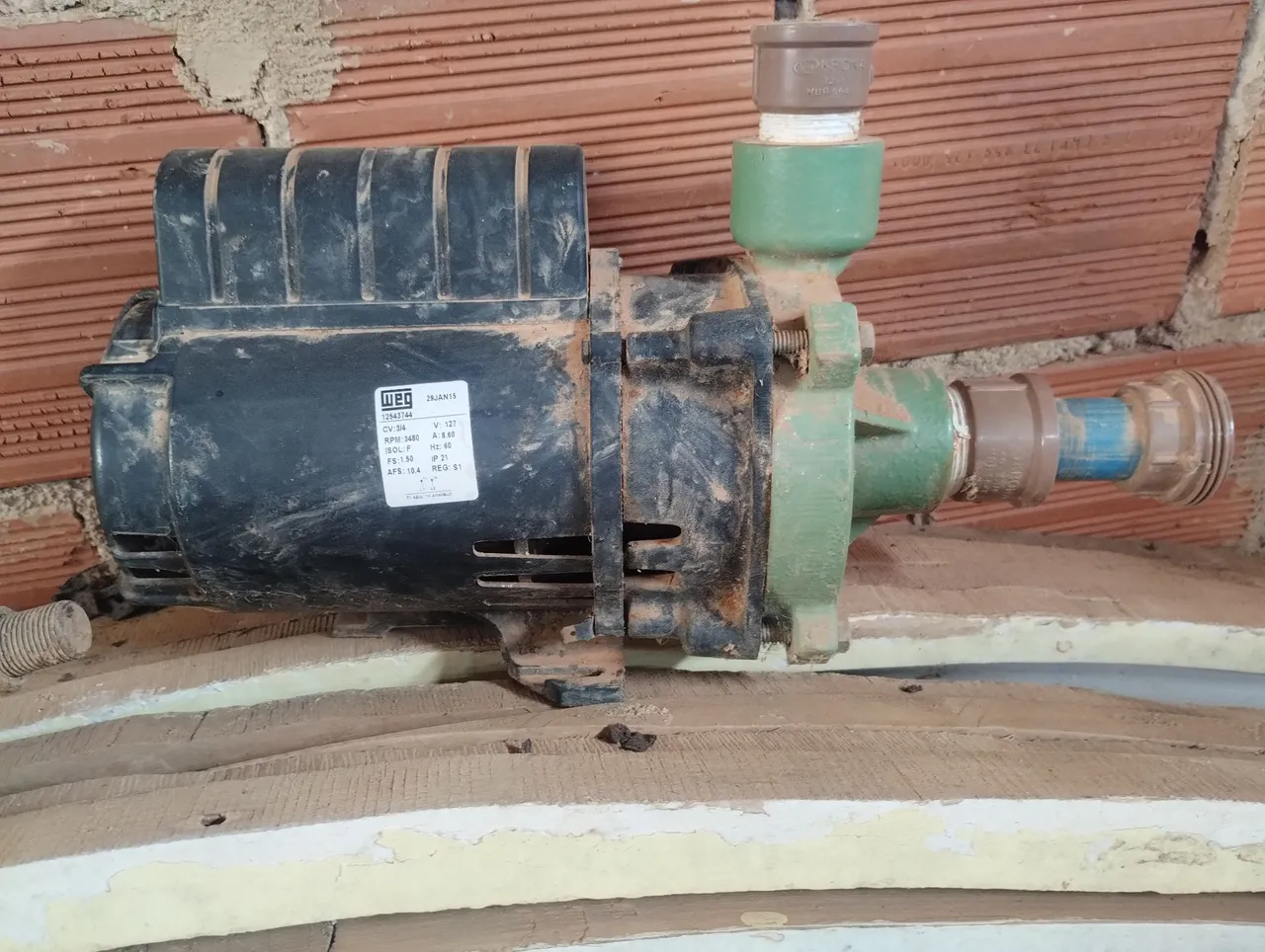 Bomba água , motores elétricos e eixo mancal para serra circular