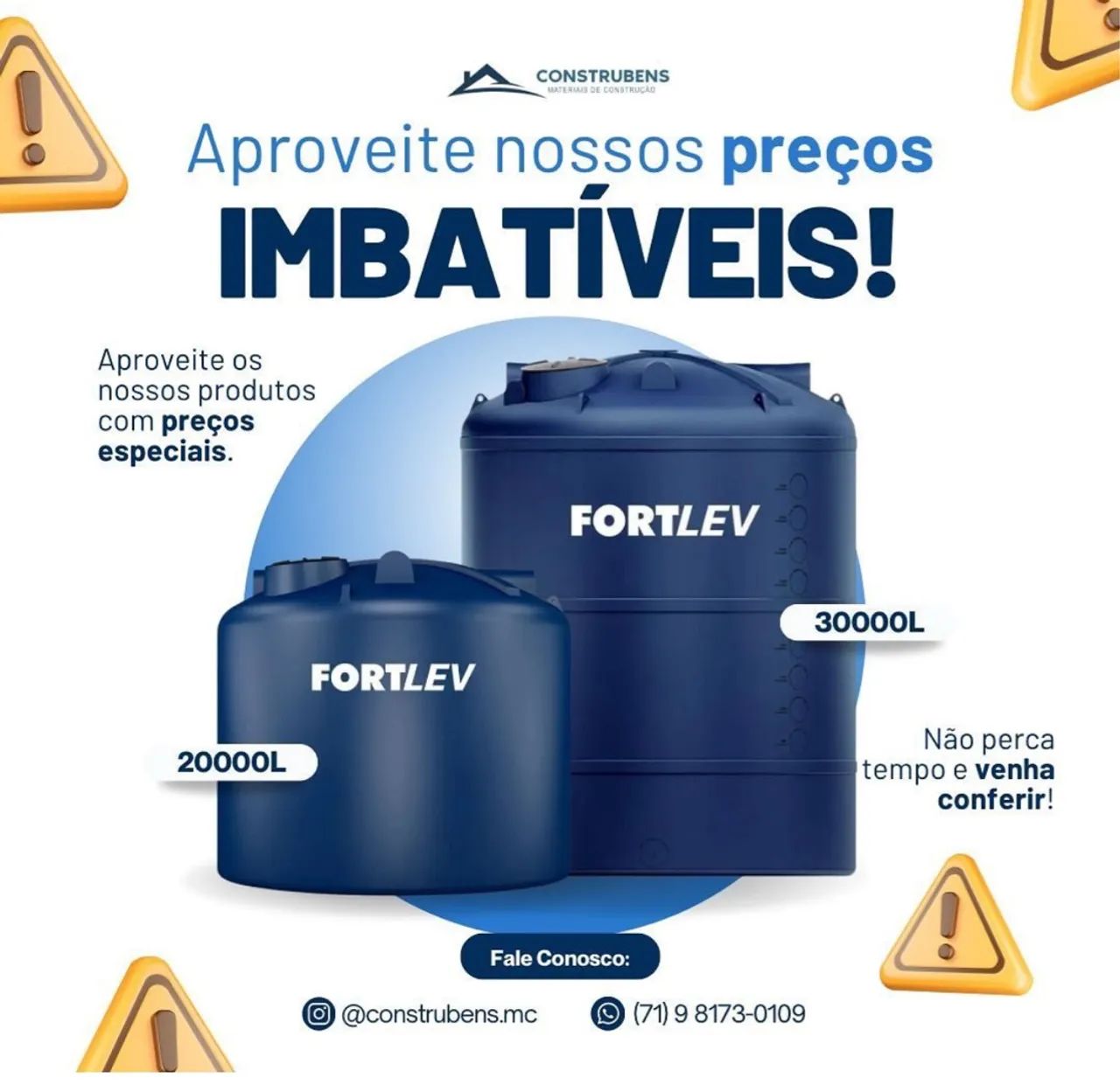 Caixas d'água Fortlev com preços imbatíveis!