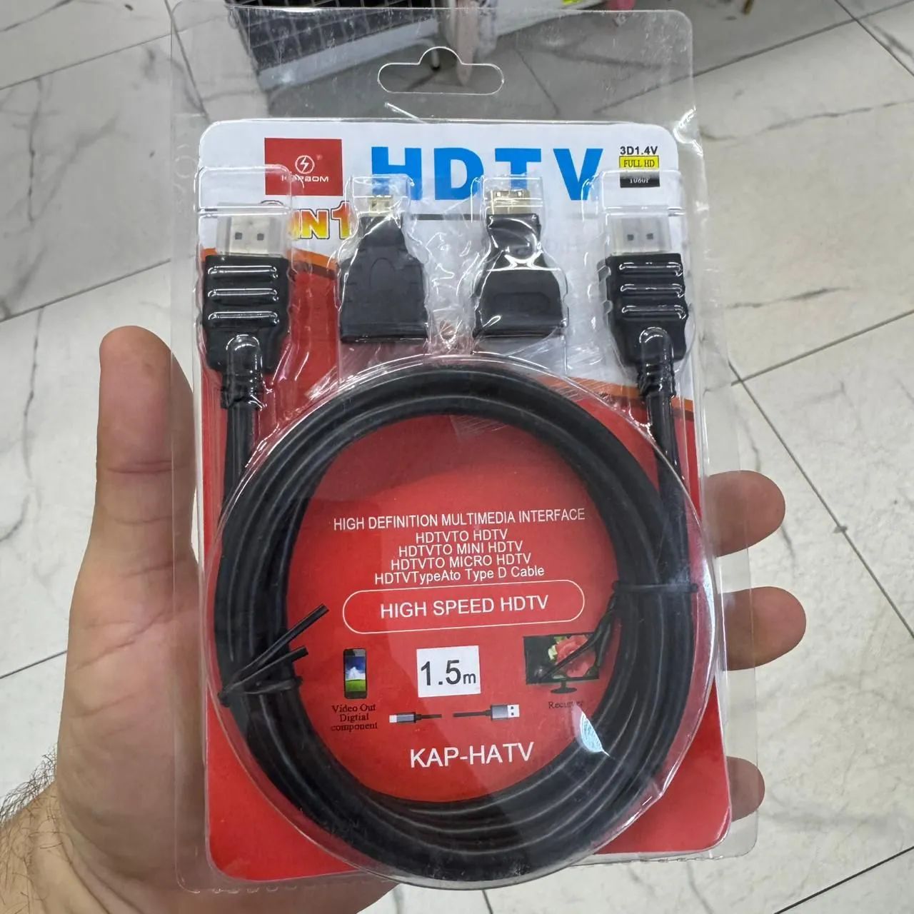 Cabo HDMI 1.5  com adaptador 