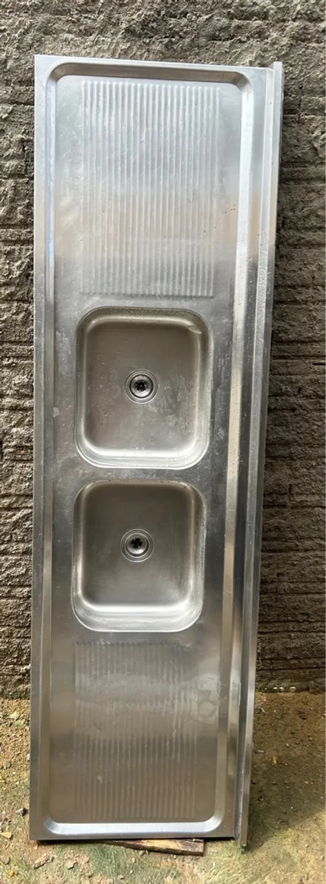 Pia inox para cozinha com cuba dupla