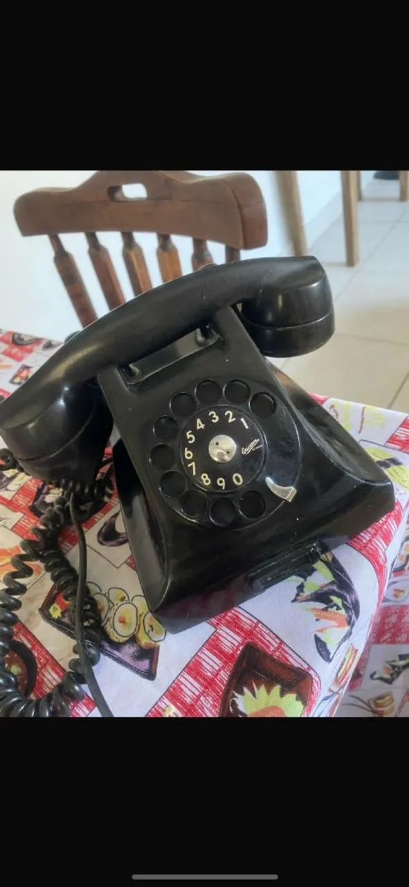 Telefone Fixo Vintage Preto