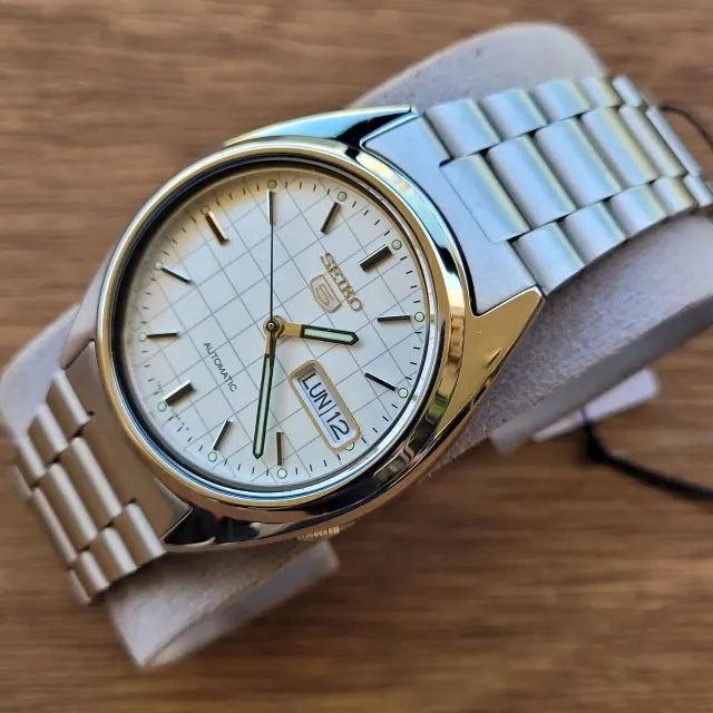 Relógio Masculino Seiko 5 Automatico Snxf05k Calendário Duplo - Foto 5