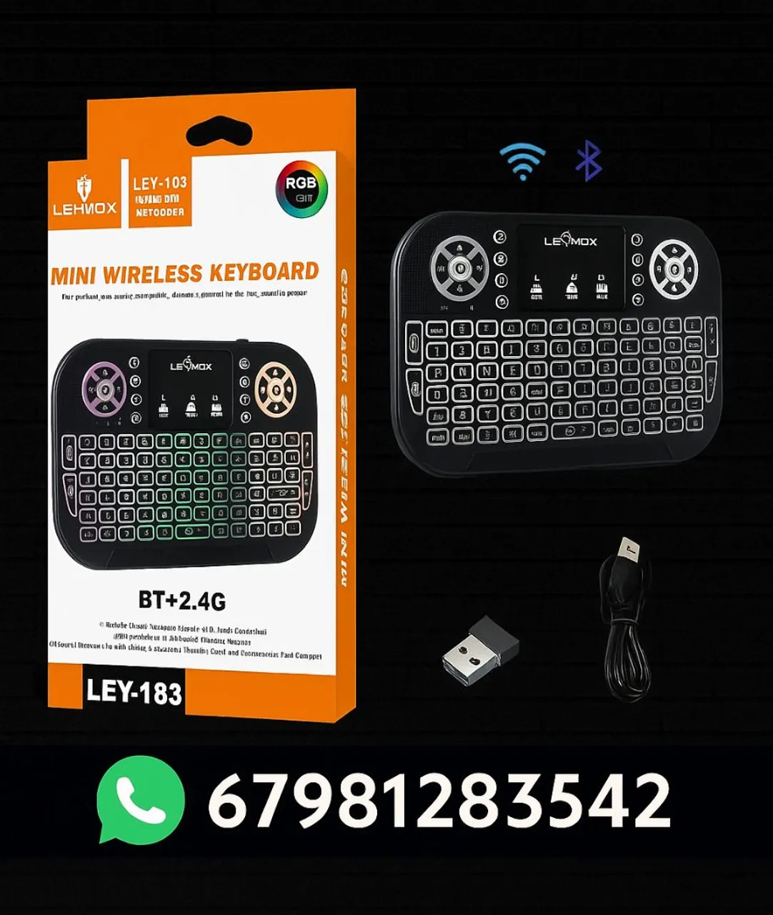 Mini Teclado Wireless para TV - LEHMOX LEY-183