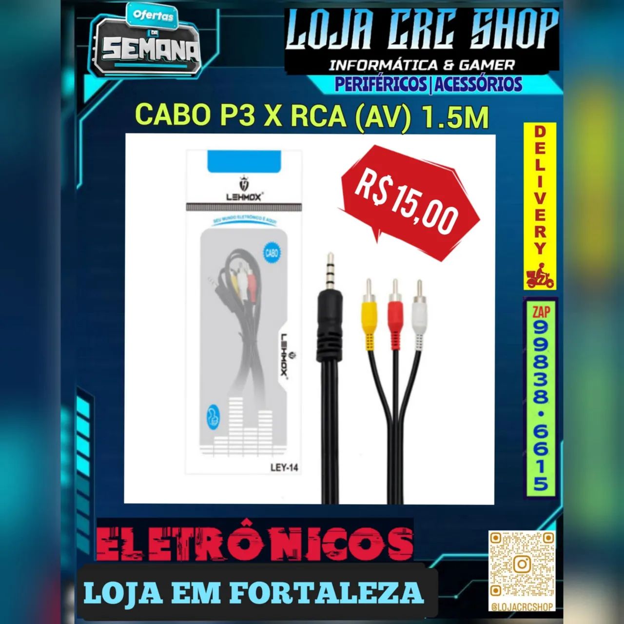 Cabo P3 X RCA (AV) B-Max/Lehmox 1.5 Metros