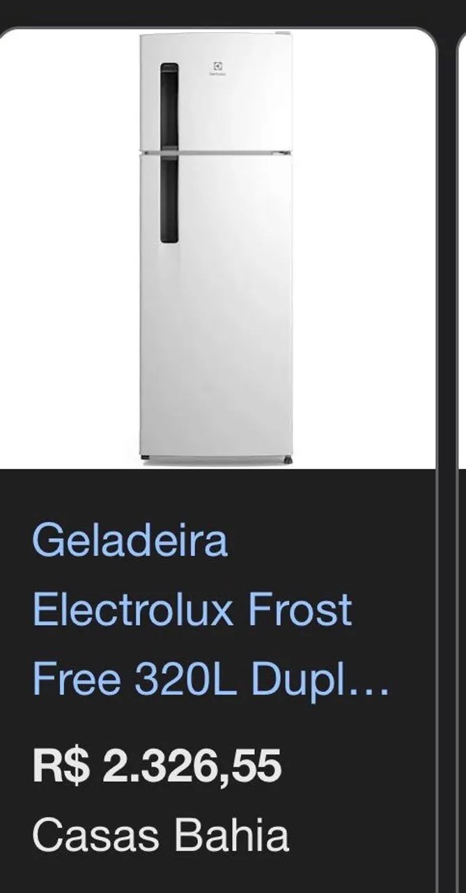 Geladeira 320 ltrs Eletrolux