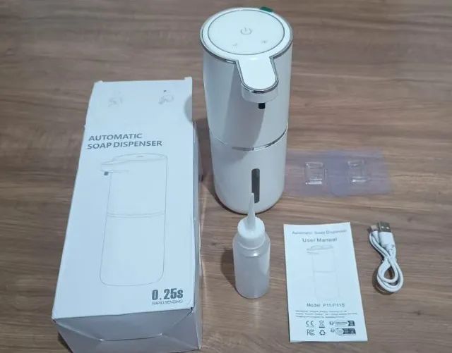 Dispenser Saboneteira Automática Recarregável 380ml Espuma - Foto 5