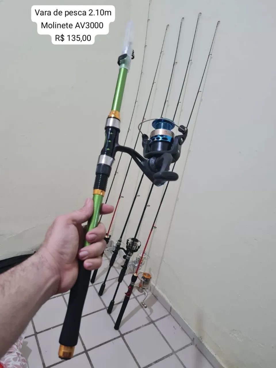 Conjunto de Pesca Completo - Vara 2,10m e Molinete AV3000