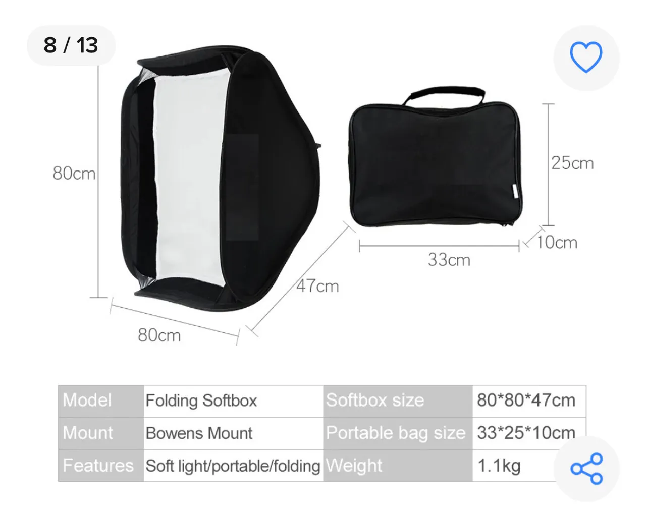 Softbox Dobrável para Estúdio - Iluminação Profissional