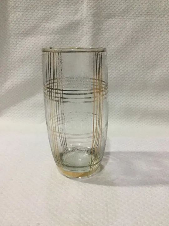 Copo Long Drink Cristal Com Dourado Anos 50 Vintage