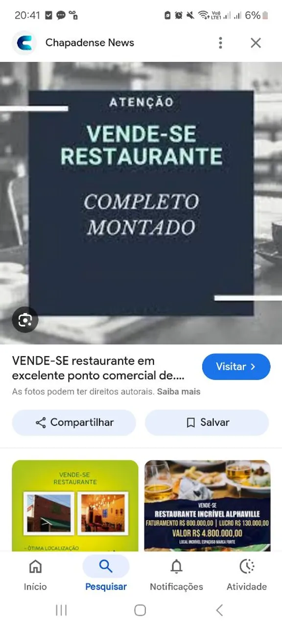 Restaurante Completo Montado - Excelente Ponto Comercial