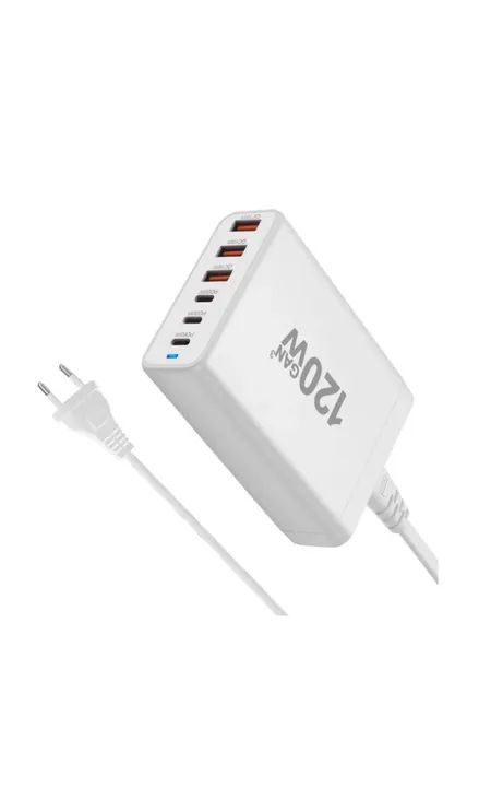 CARREGADOR 120W CENTRAL DE CARREGAMENTO 3 USB + 3 TIPO-C GAN PRO - Foto 3