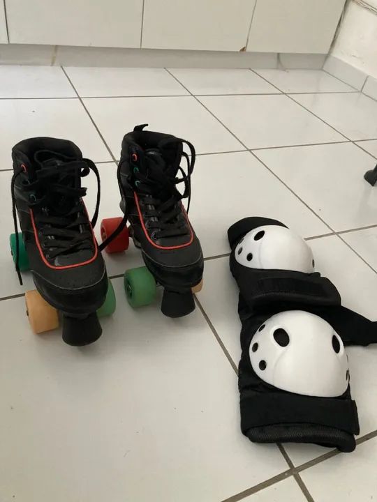 Patins Infantil Roller Quad Preto Oxelo 